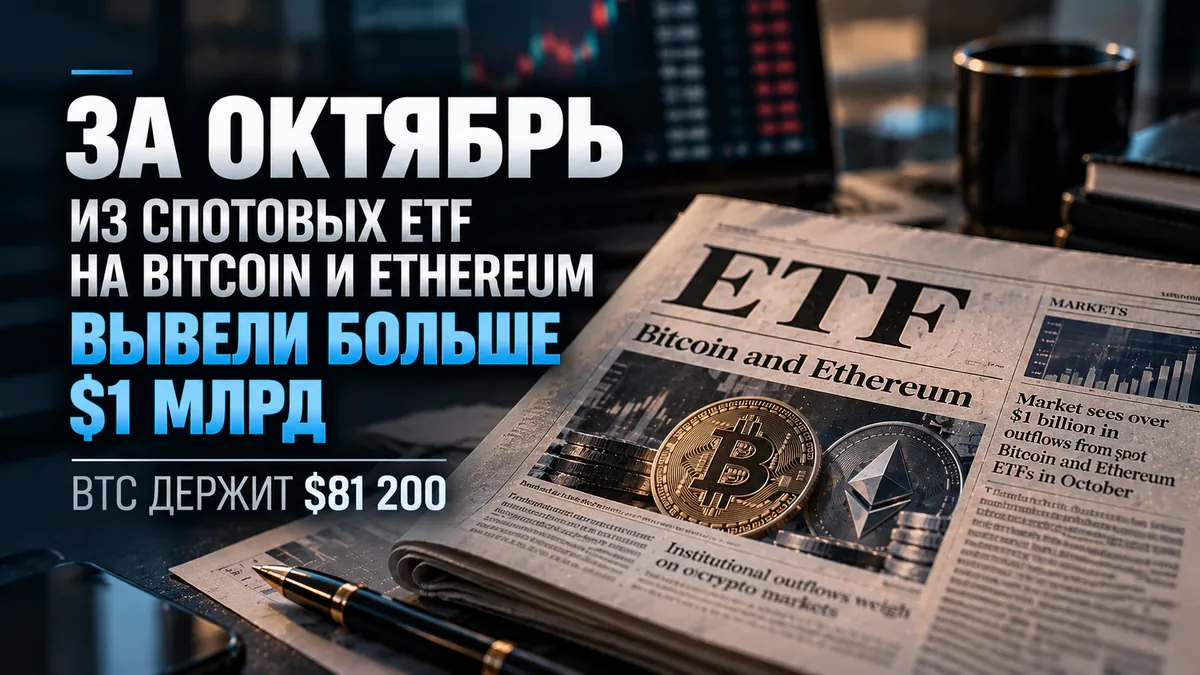 Қазан айында Bitcoin және Ethereum споттық ETF-терінен 1 млрд доллардан астам қаражат шығарылды, BTC $81 200 деңгейінде ұсталып тұр