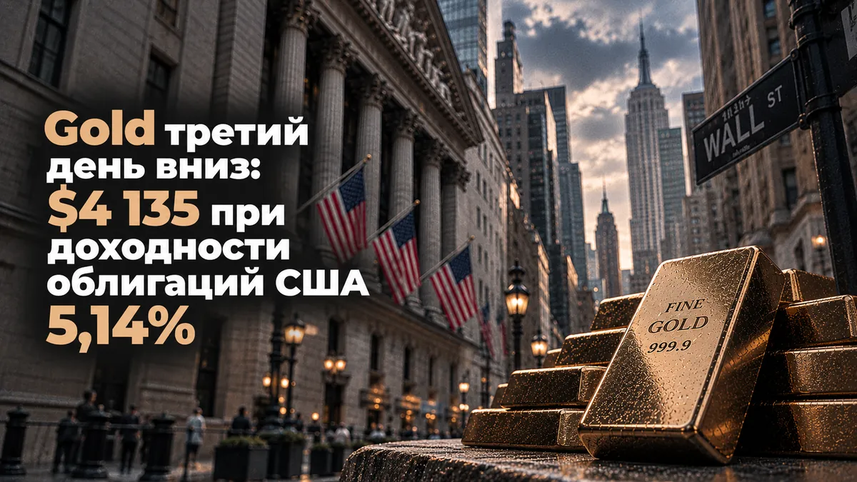 Gold down for the third day: $4,135 with US bond yields at 5.14%