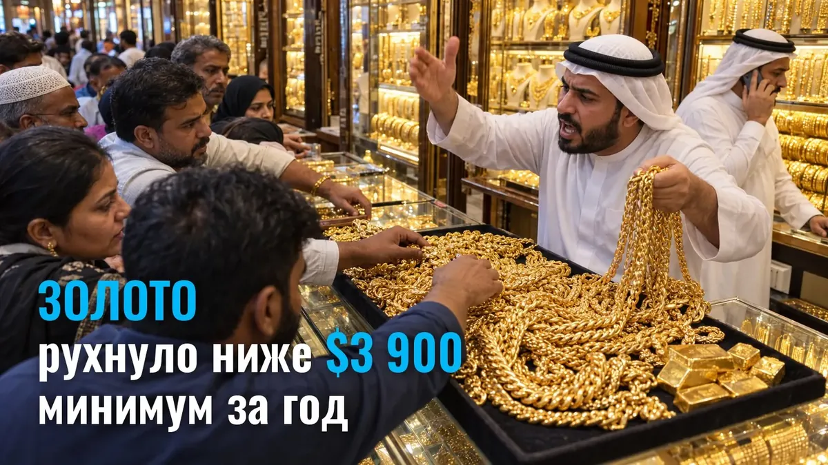 За одну сессию цена золота рухнула ниже $3 900 - минимум за год