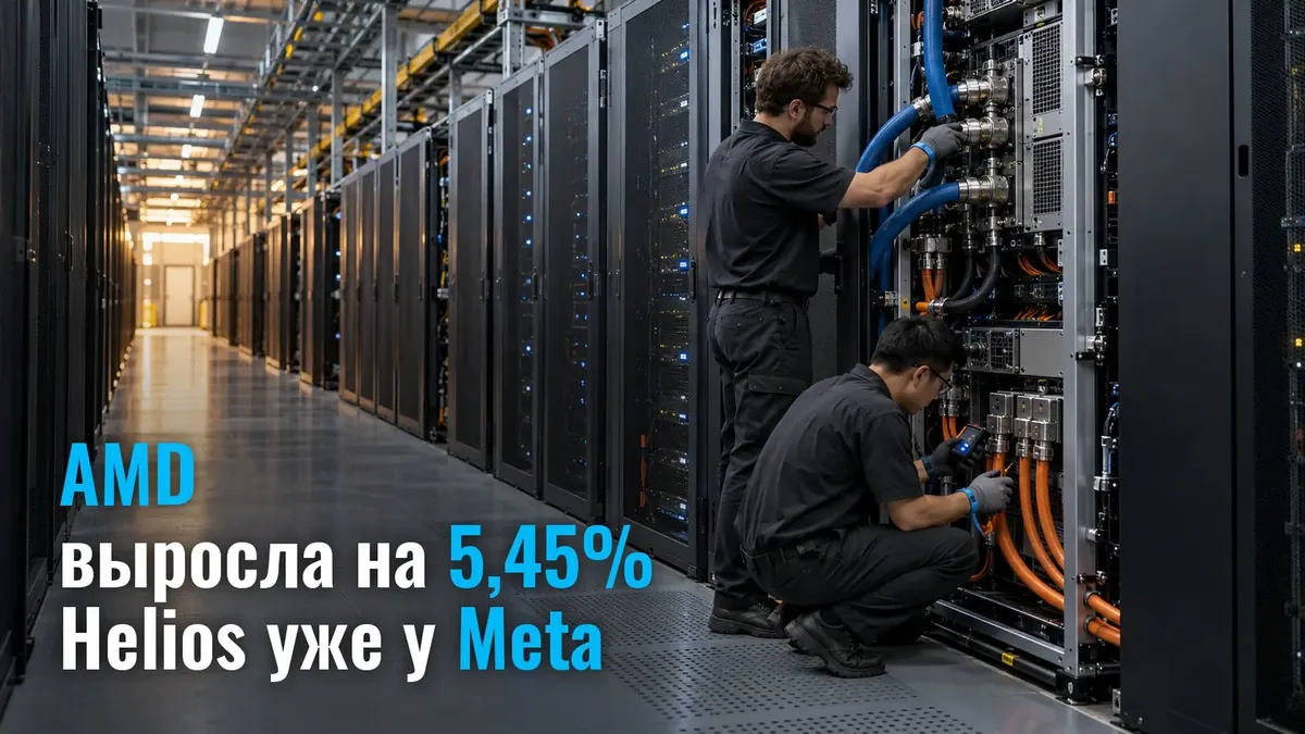 Акции AMD на Nasdaq прибавили 5,45% за сессию: Helios уже работает у Meta