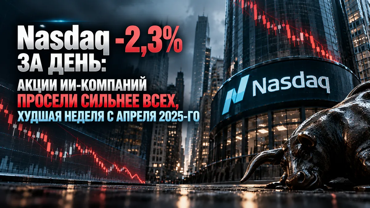 Nasdaq -2,3% тәулік ішінде: ЖИ компанияларының акциялары басқалардан қатты құлдырады, 2025 жылдың сәуірінен бергі ең нашар апта
