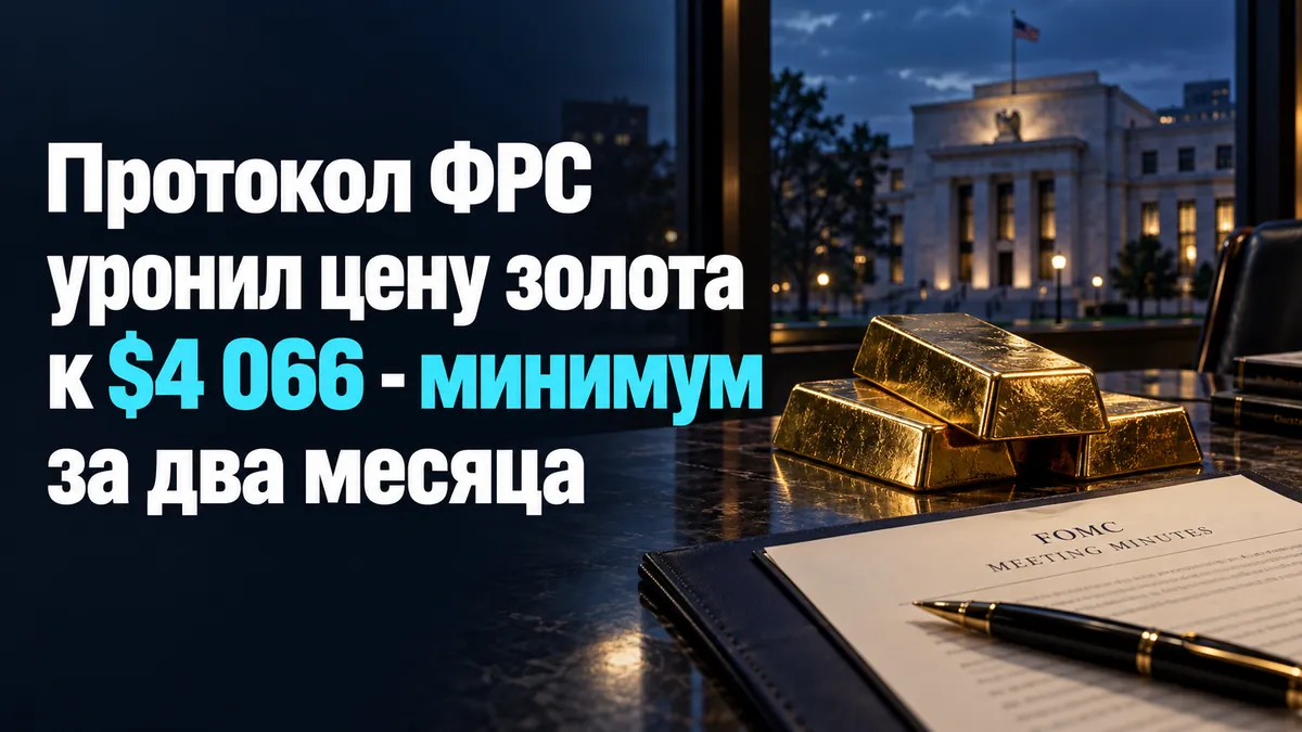 Протокол ФРС уронил цену золота к $4 066 - минимум за два месяца