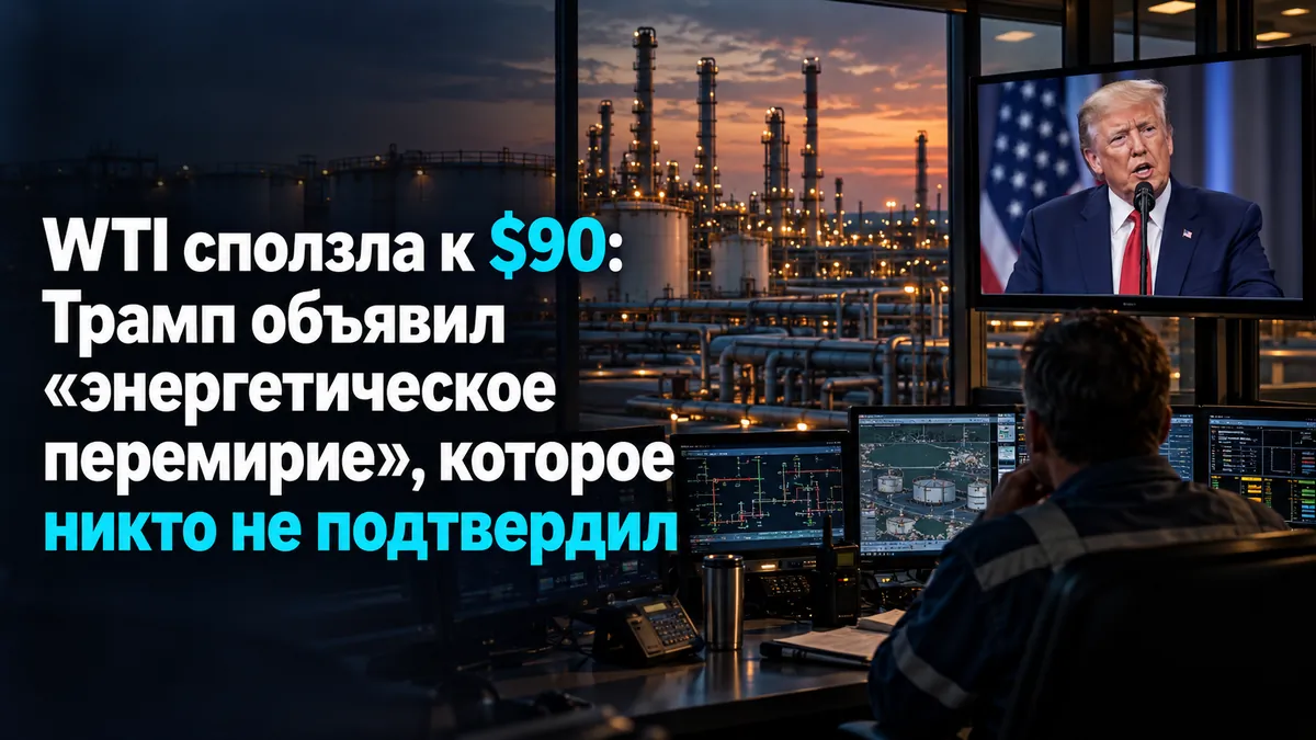 WTI slips to $90: Trump announces an "energy truce" that no one has confirmed