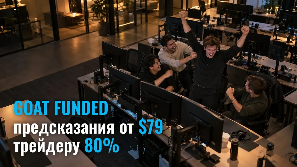 Рынки предсказаний дошли до проп-компаний: Goat Funded Trader берёт от $79, доля прибыли 80%
