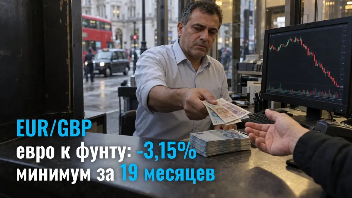 EUR/GBP на 19-месячном минимуме 0,8336: курс евро за пять недель потерял к фунту 3,15%