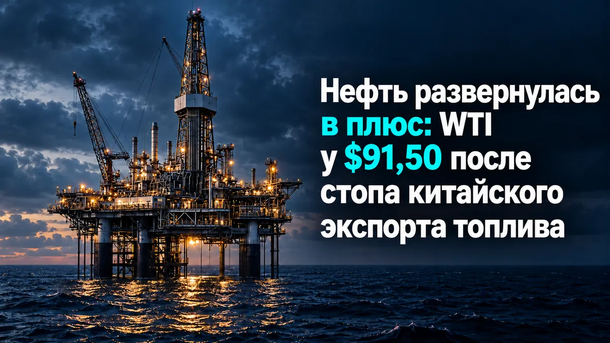 Нефть развернулась в плюс: WTI у $91,50 после стопа китайского экспорта топлива