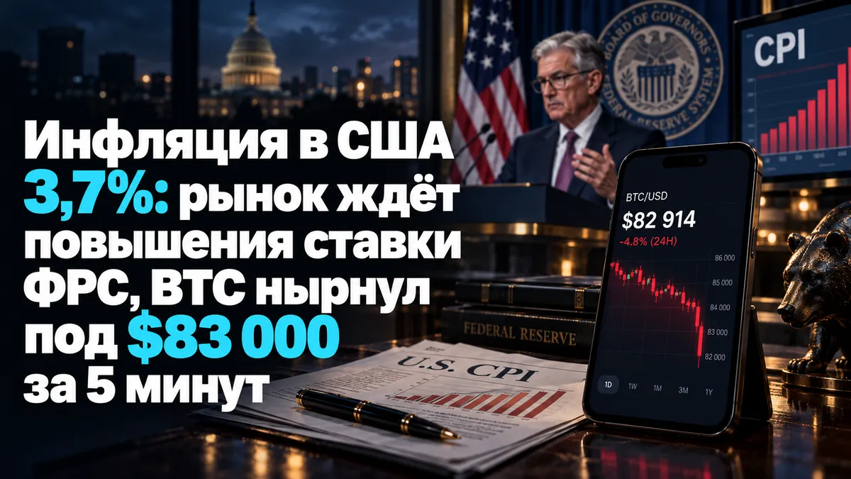 US inflation at 3.7%: market expects Fed rate hike, BTC dives below $83,000 in 5 minutes
