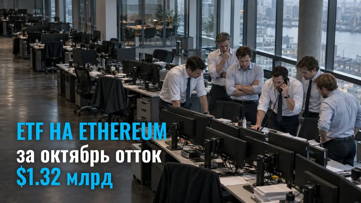 За жовтень із спотових ETF на Ethereum пішло $1.32 млрд - це майже рекорд відтоку