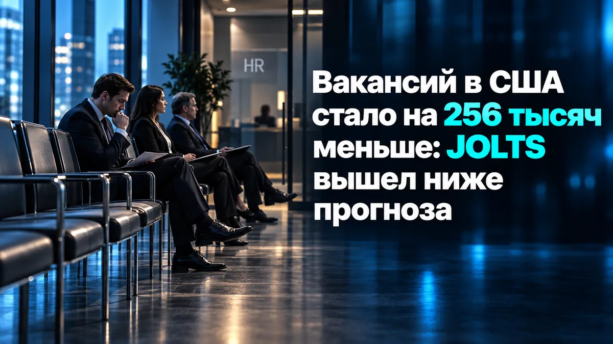 Вакансий в США стало на 256 тысяч меньше: JOLTS вышел ниже прогноза