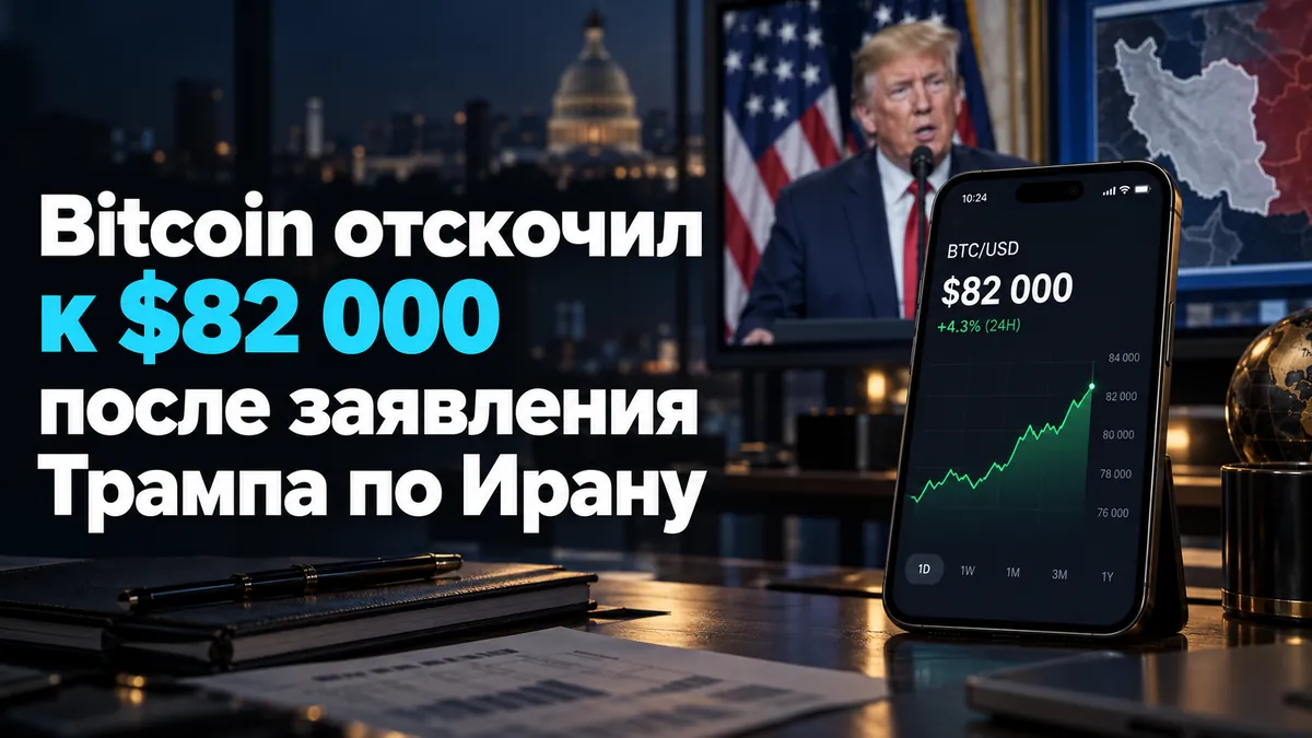 Bitcoin отскочил к $82 000 после заявления Трампа по Ирану