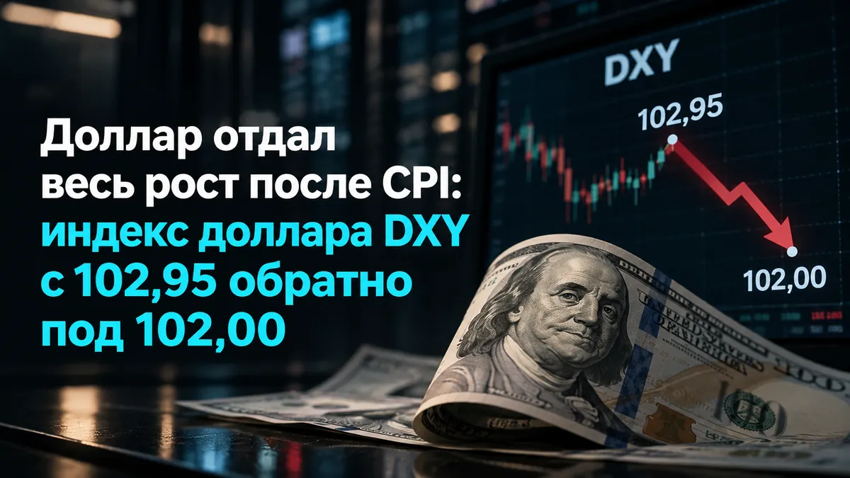 Доллар отдал весь рост после CPI: индекс доллара DXY с 102,95 обратно под 102,00