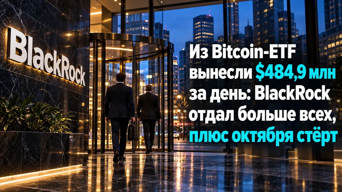 Bitcoin-ETF-тен бір күнде $484,9 млн шығарылды: BlackRock бәрінен көп берді, қазан айының плюсі жойылды