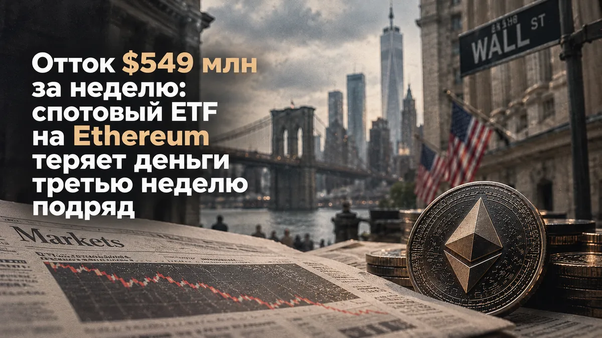 Відтік $549 млн за тиждень: спотовий ETF на Ethereum втрачає гроші третій тиждень поспіль