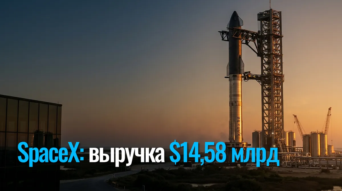SpaceX: түсім $14,58 млрд (+161%), пайда $4,4 млрд, акция постмаркетте +6,9%-ға дейін