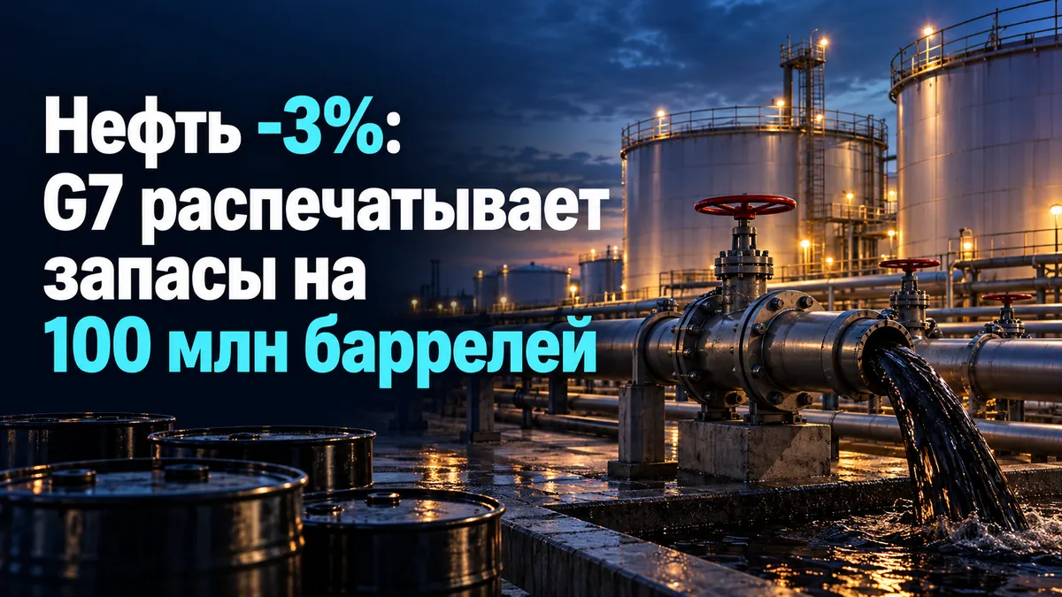 Нефть -3%: G7 распечатывает запасы на 100 млн баррелей