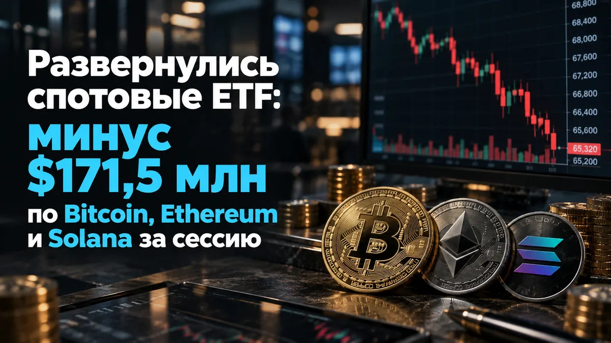 Розвернулися спотові ETF: мінус $171,5 млн за Bitcoin, Ethereum і Solana за сесію