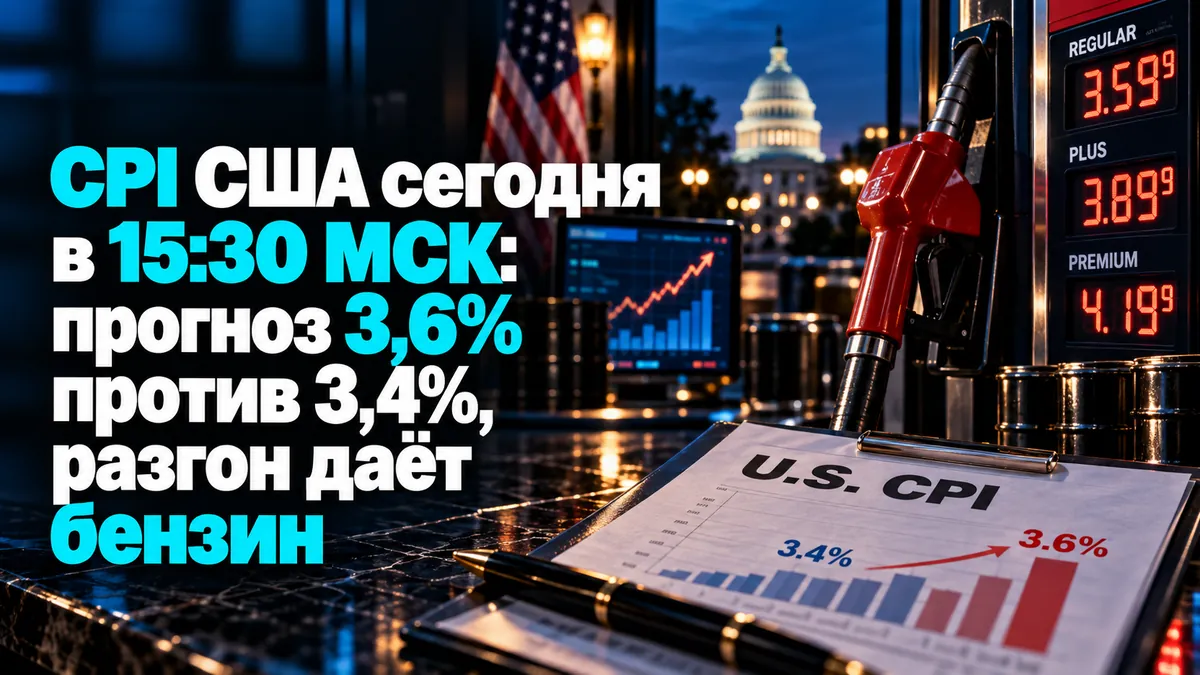 US CPI today at 15:30 MSK: forecast 3.6% vs 3.4%, gasoline is fueling the acceleration