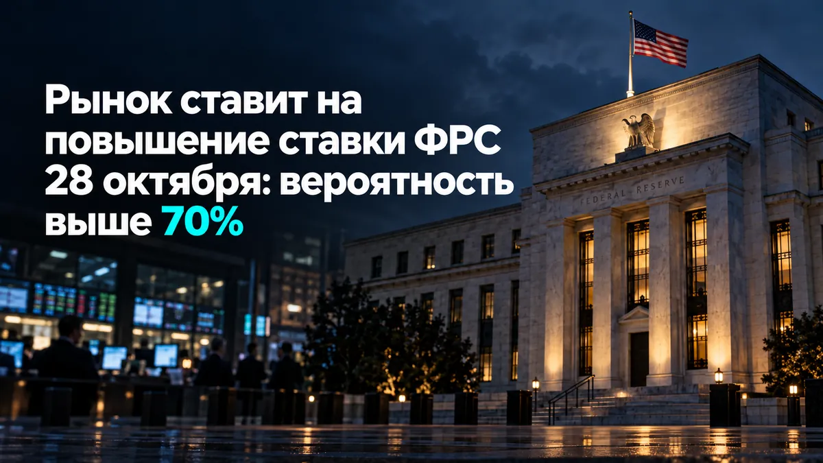 Рынок ставит на повышение ставки ФРС 28 октября: вероятность выше 70%