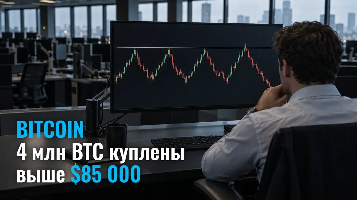 4 млн BTC куплені вище $85 000: Glassnode пояснює, чому зростання впирається в стелю