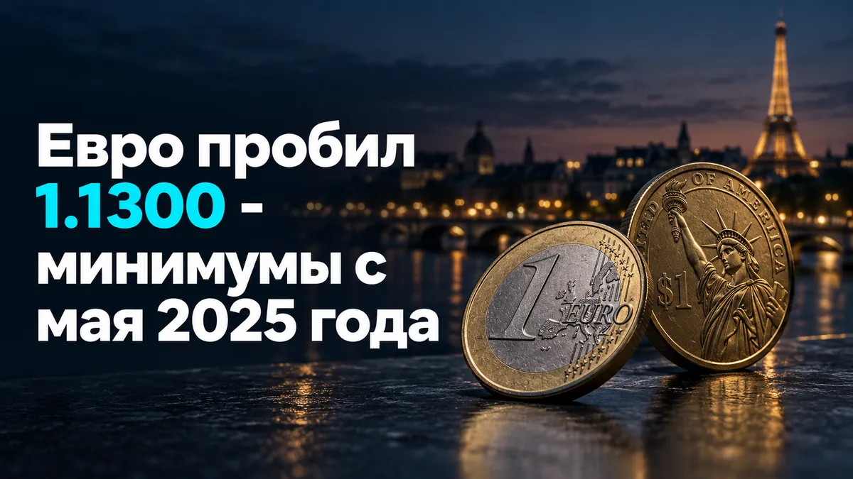 Євро пробив 1.1300 - мінімуми з травня 2025 року