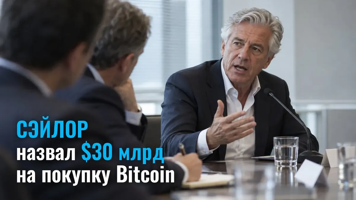 Сэйлор назвал $30 млрд на покупку Bitcoin без новых обычных акций Strategy (MicroStrategy)