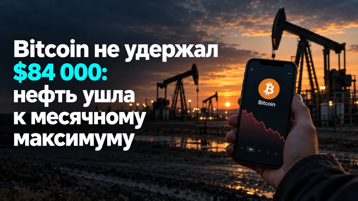 Bitcoin $84 000 ұстап тұра алмады: мұнай айлық максимумға жетті