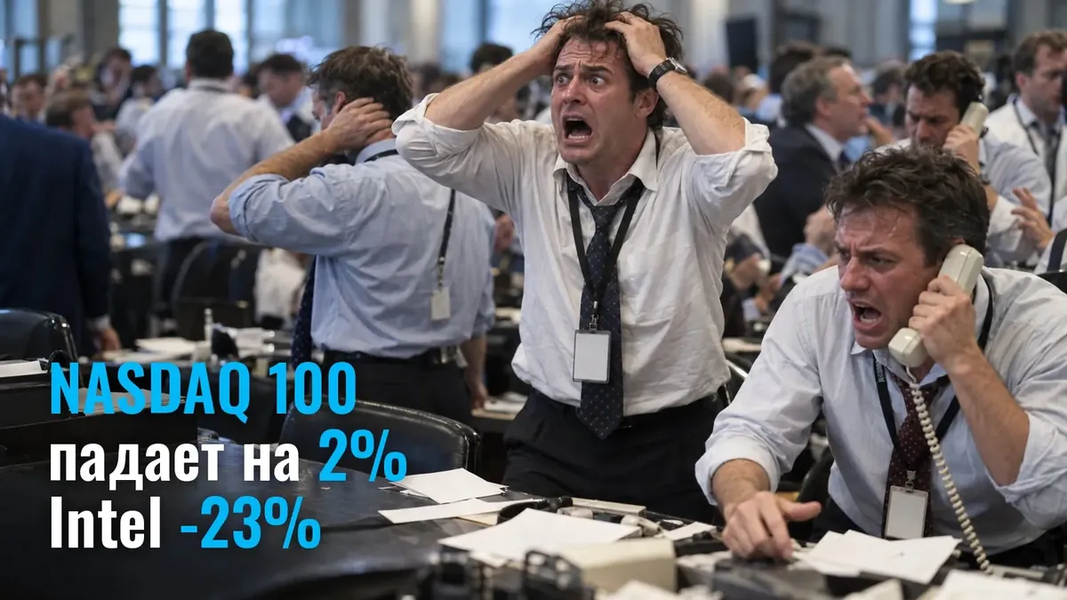 Nasdaq 100 есептерден кейін 2%-ға құлдырады: Intel -23%, Alphabet -12,6%, Amazon -7%