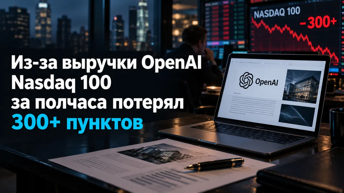 OpenAI түсімінің әсерінен Nasdaq 100 жарты сағатта 300+ тармақ жоғалтты