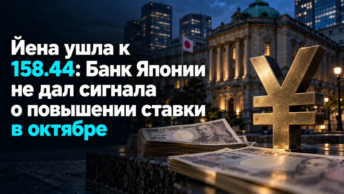 Заголовок Єна пішла до 158.44: Банк Японії не дав сигналу про підвищення ставки в жовтні