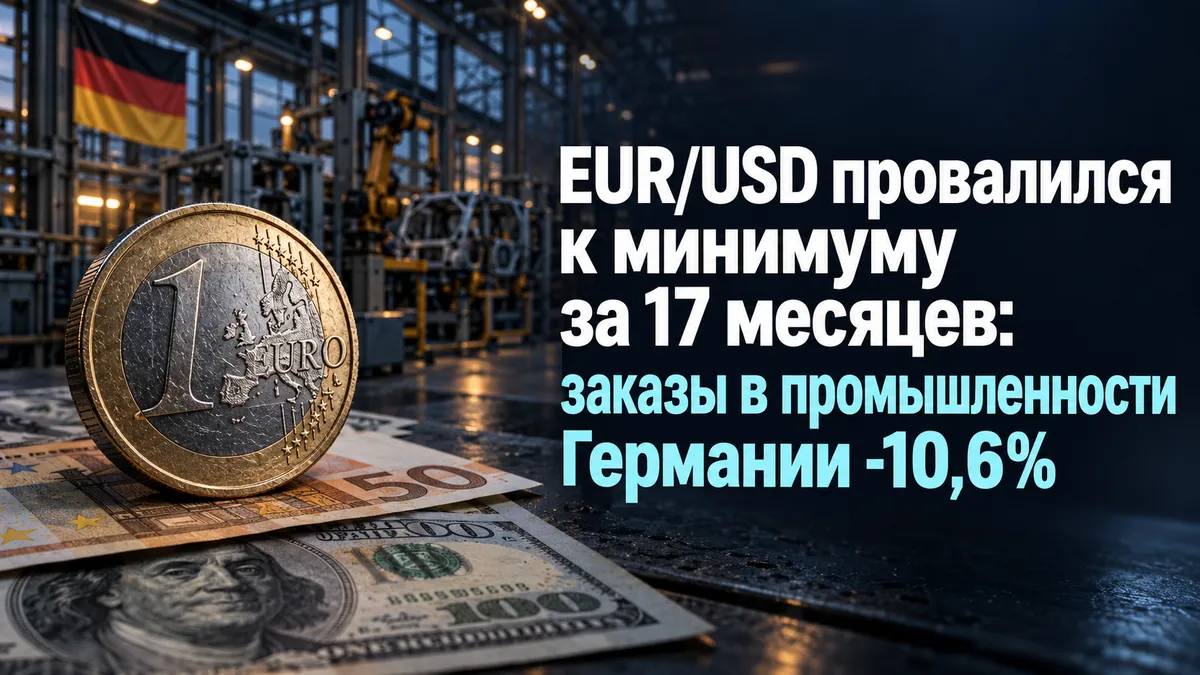 EUR/USD провалився до мінімуму за 17 місяців: замовлення в промисловості Німеччини -10,6%