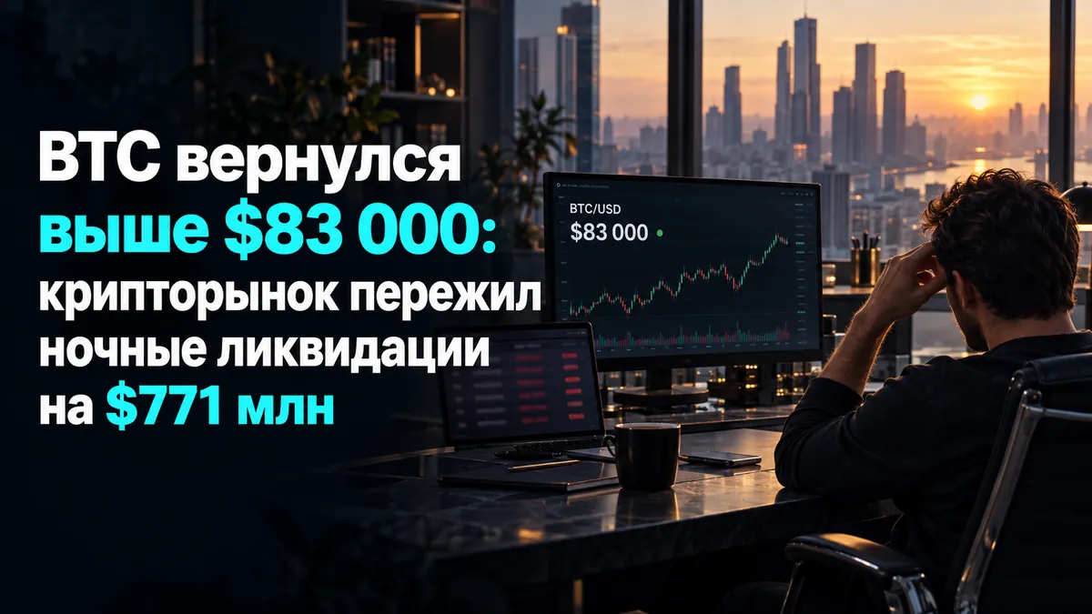 BTC returned above $83,000: crypto market survived $771 million in overnight liquidations