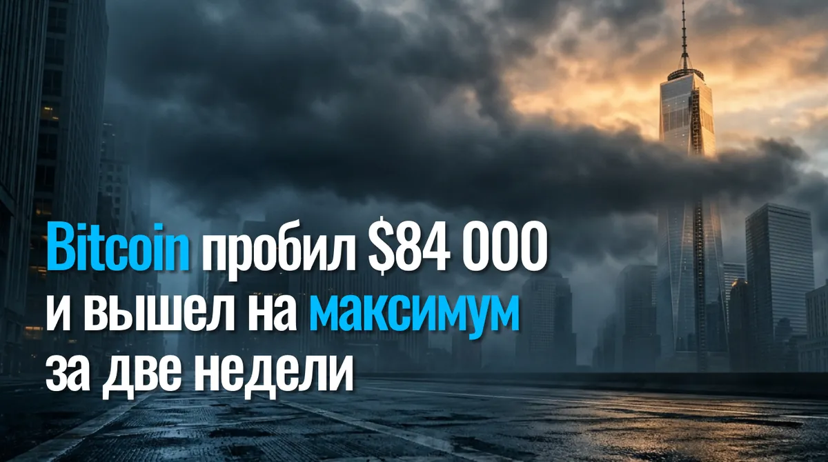 Bitcoin пробил $84 000 и вышел на максимум за две недели