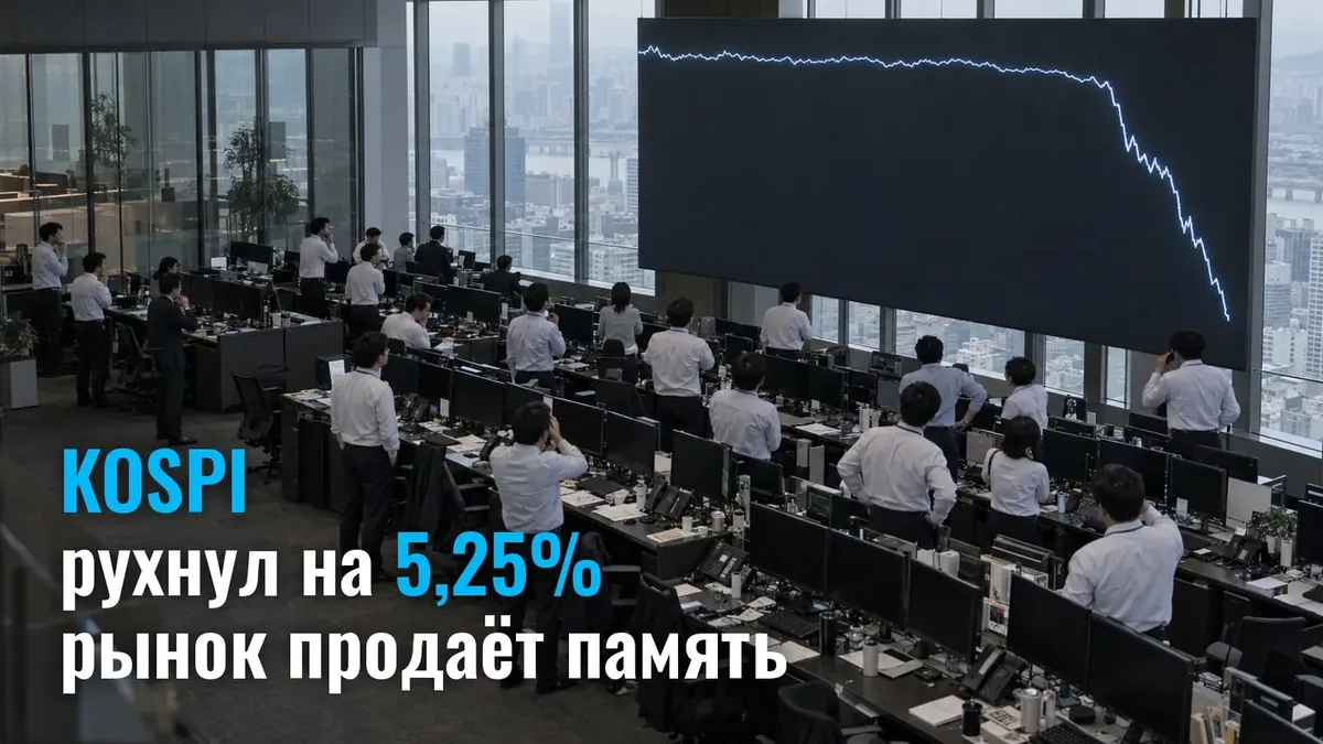 KOSPI обвалився на 5,25%: ринок розпродає виробників пам'яті