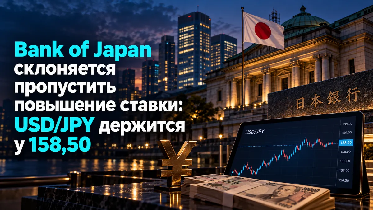 Bank of Japan схиляється пропустити підвищення ставки: USD/JPY тримається біля 158,50