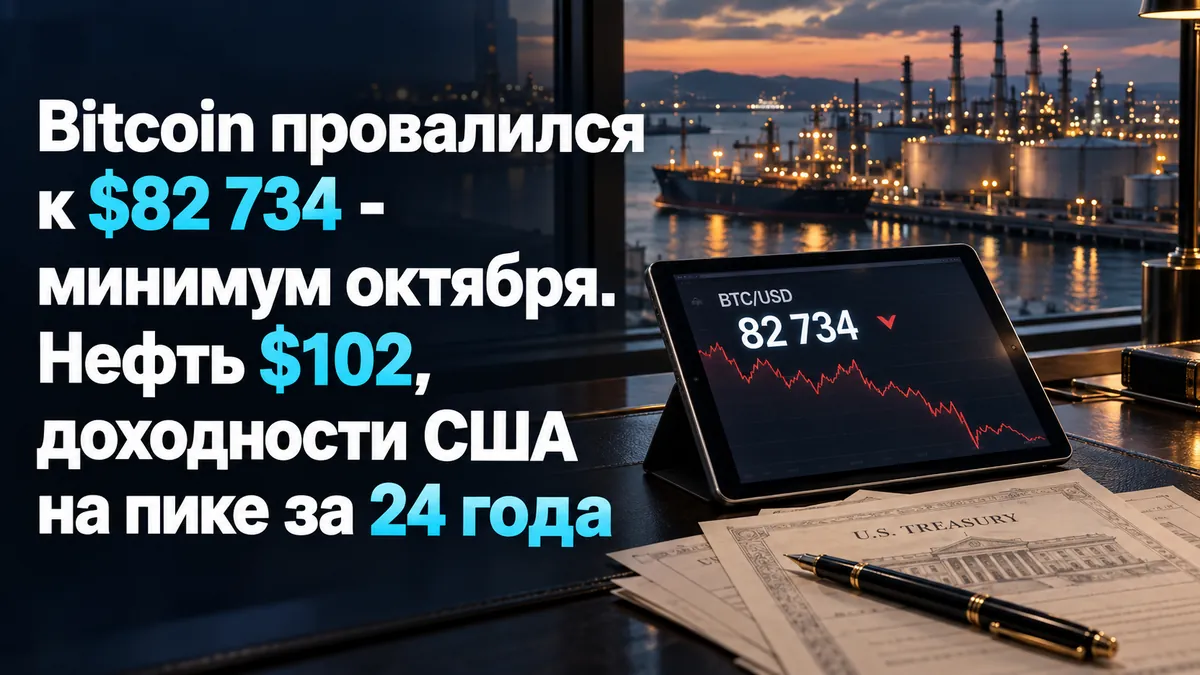 Bitcoin plunged to $82,734 - October low. Oil at $102, US yields at 24-year high